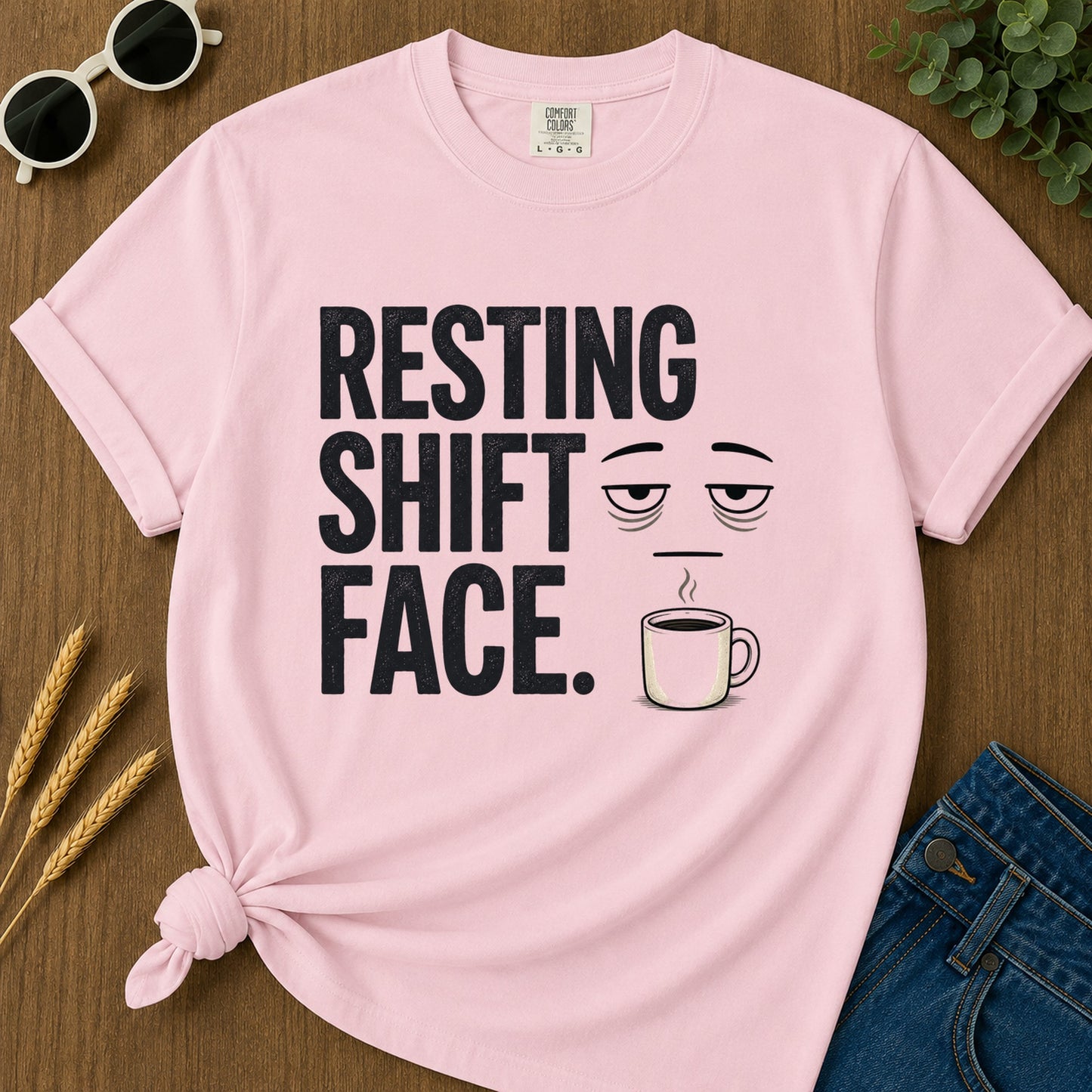 Resting Shift Face T-Shirt - Blossom