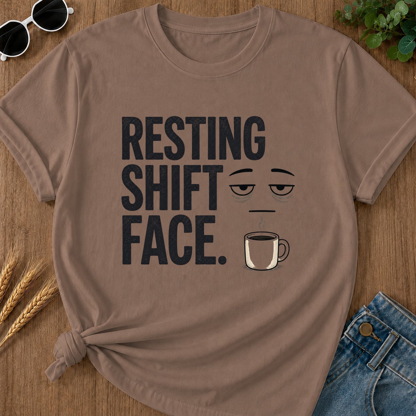 Resting Shift Face T-Shirt - Espresso