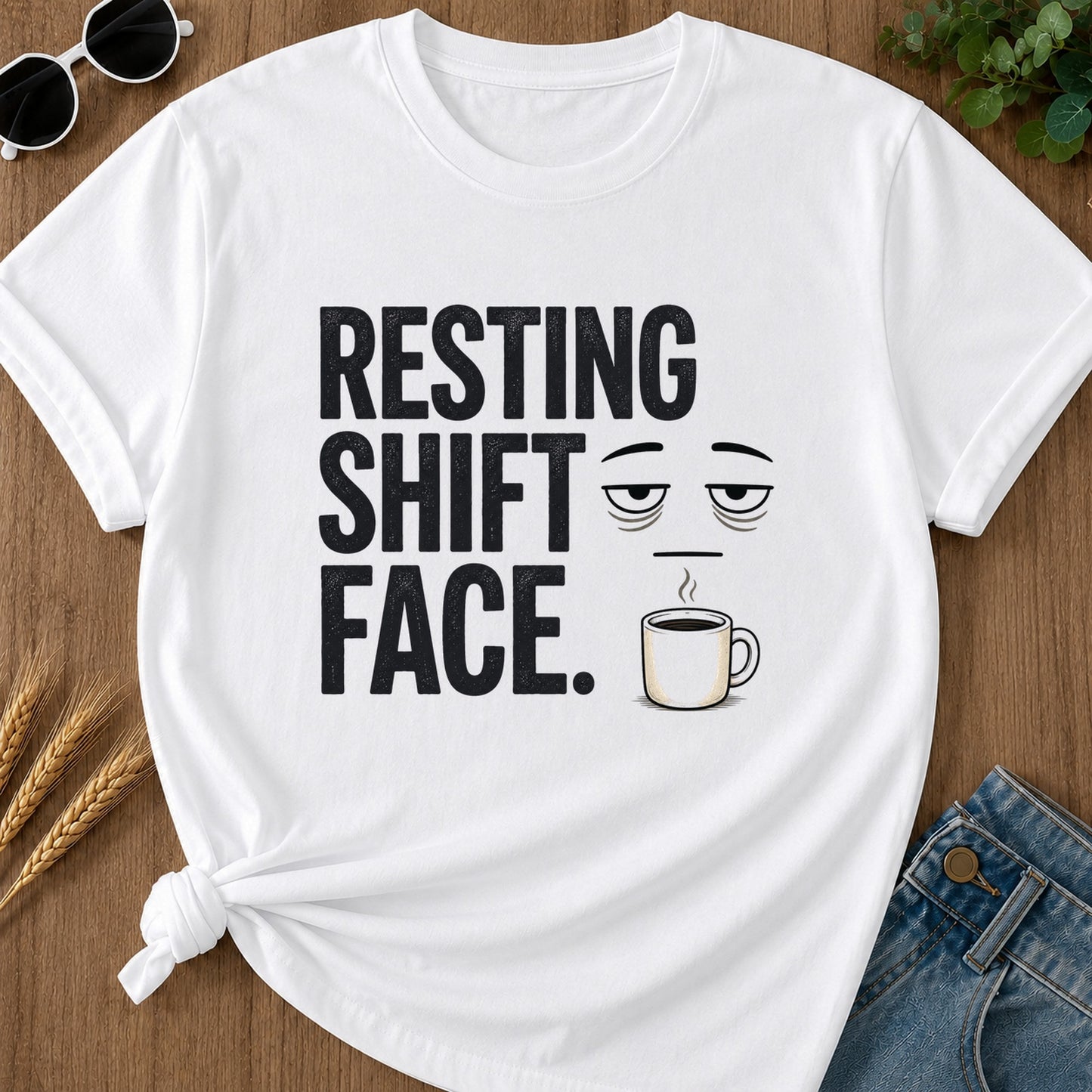 Resting Shift Face T-Shirt - White