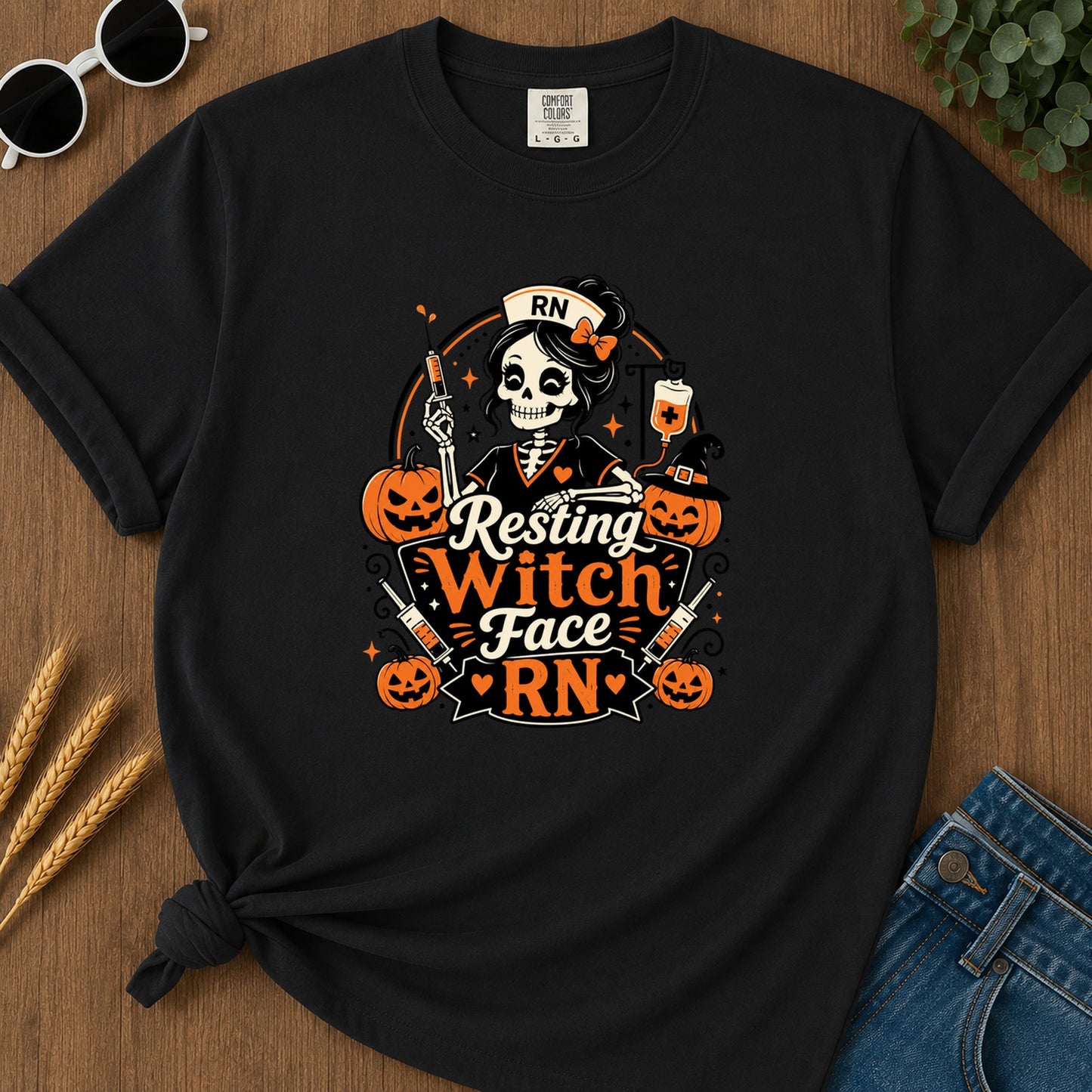 Resting Witch Face T-Shirt - Black