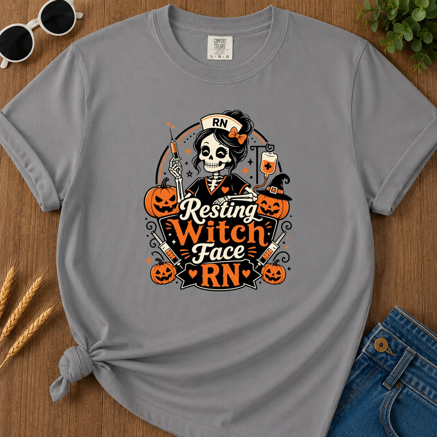 Resting Witch Face T-Shirt - Grey