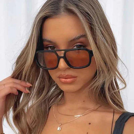 Retro Yellow Lens Aviator Sunglasses for Women - RAYZORA
