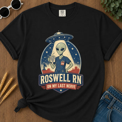 Roswell Rn T-shirt - Black Mockup