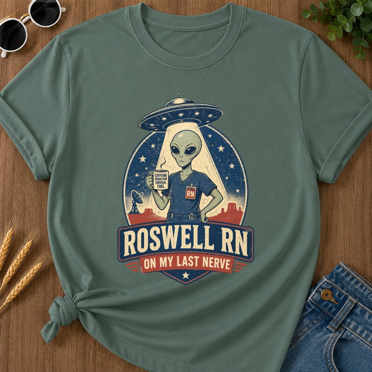 Roswell Rn T-shirt - Blue Spruce Mockup