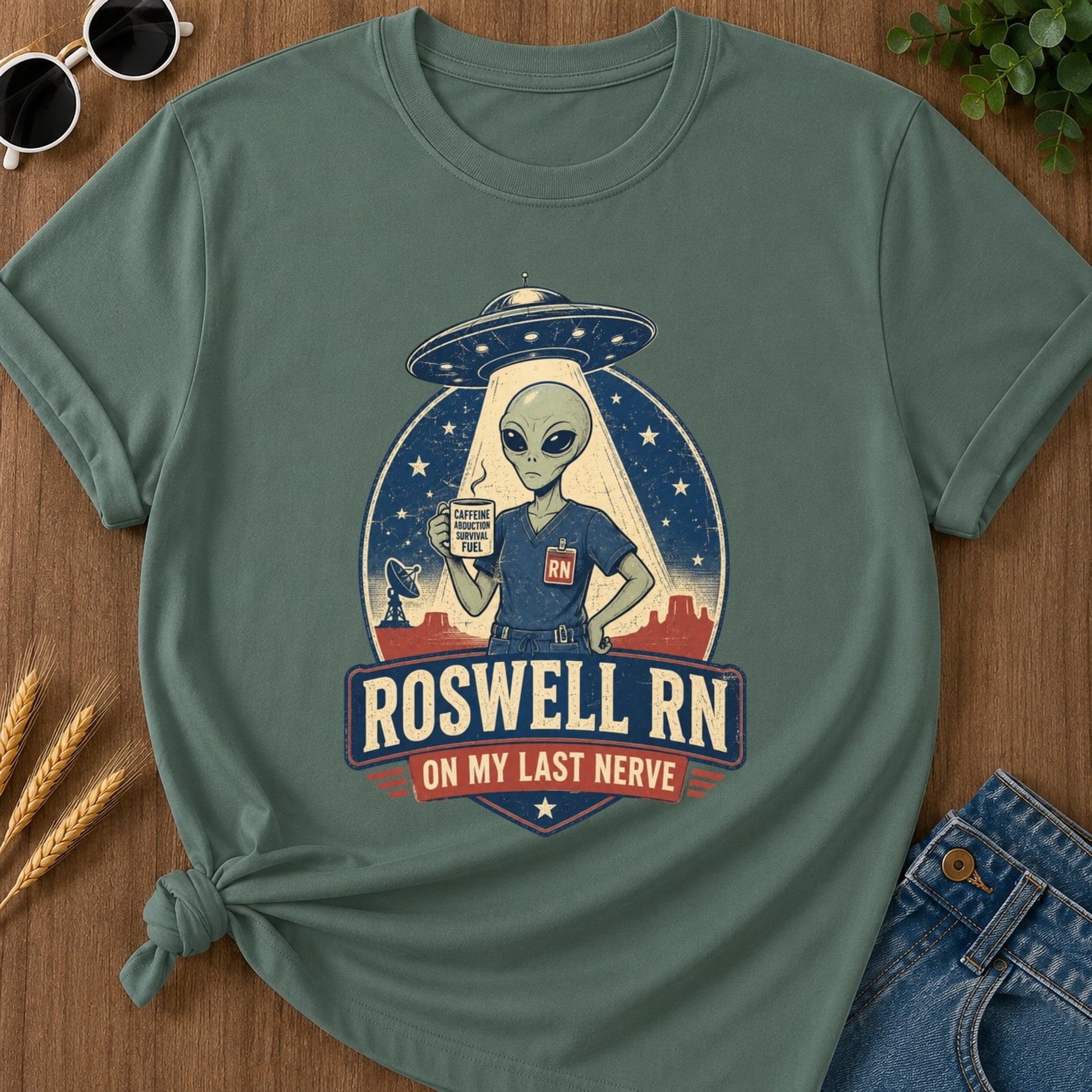 Roswell Rn T-shirt - Blue Spruce Mockup
