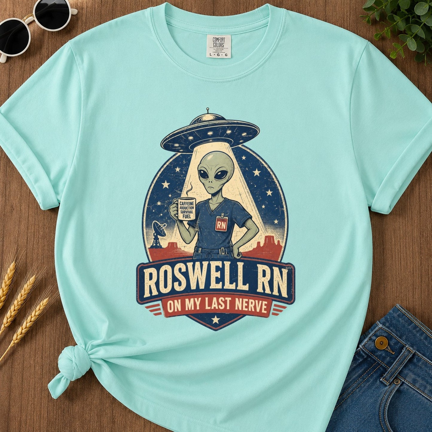 Roswell Rn T-shirt - Chalky Mint Mockup