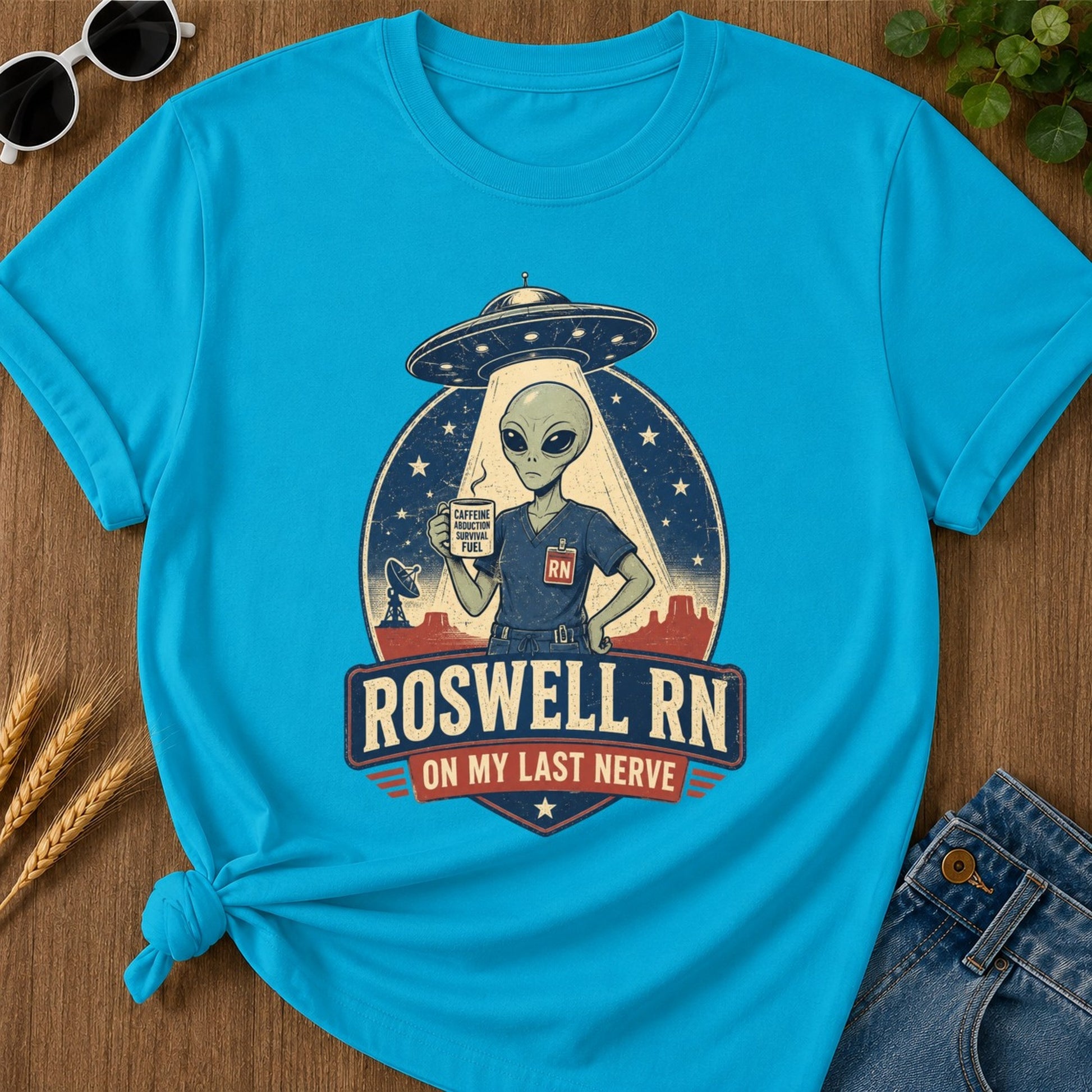 Roswell Rn T-shirt - Sapphire Mockup
