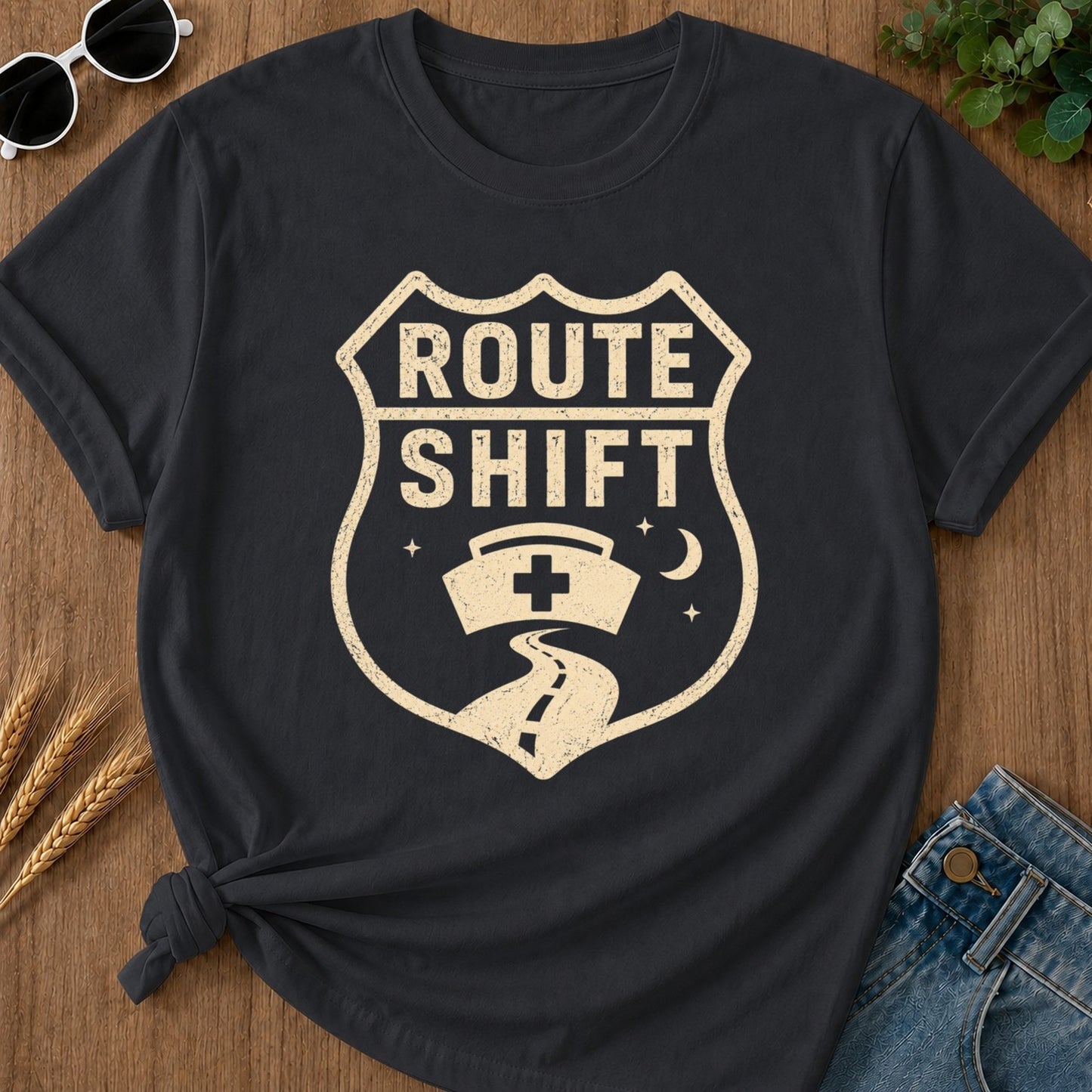 Route Shift T-shirt - Graphite Mockup