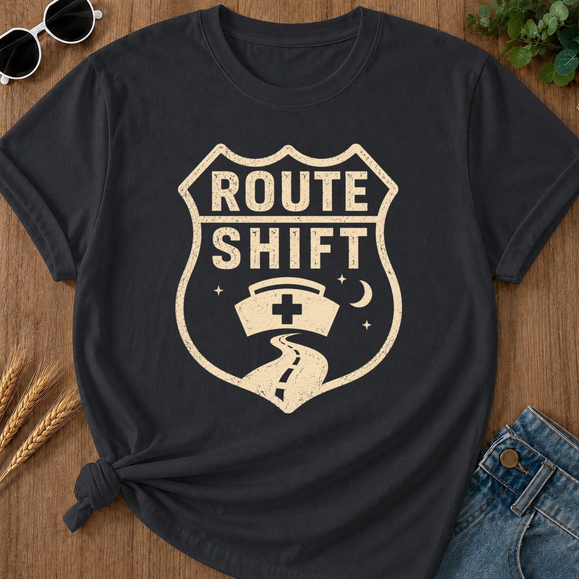Route Shift T-shirt - Graphite Mockup