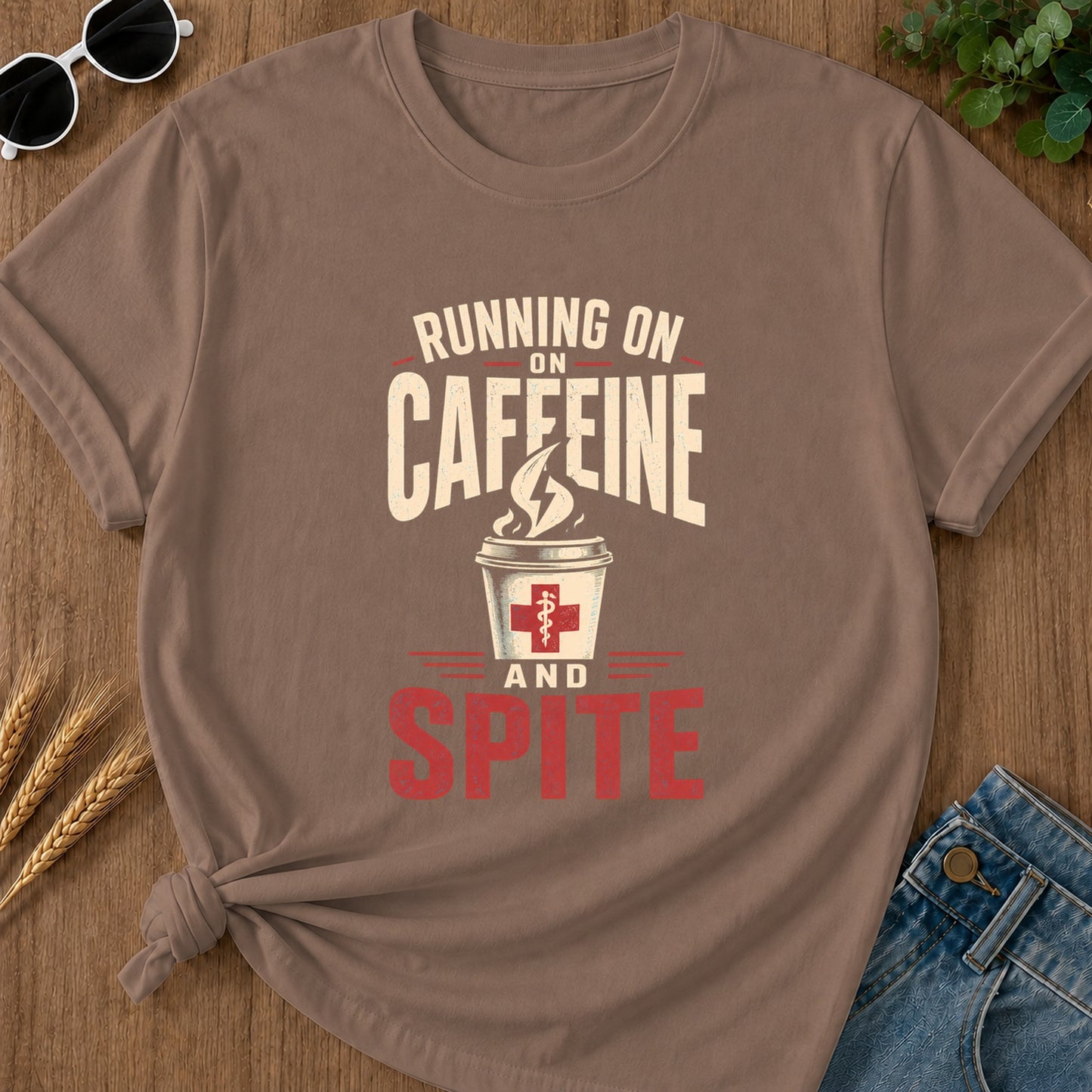 Running Caffeine Spite T-Shirt - Espresso