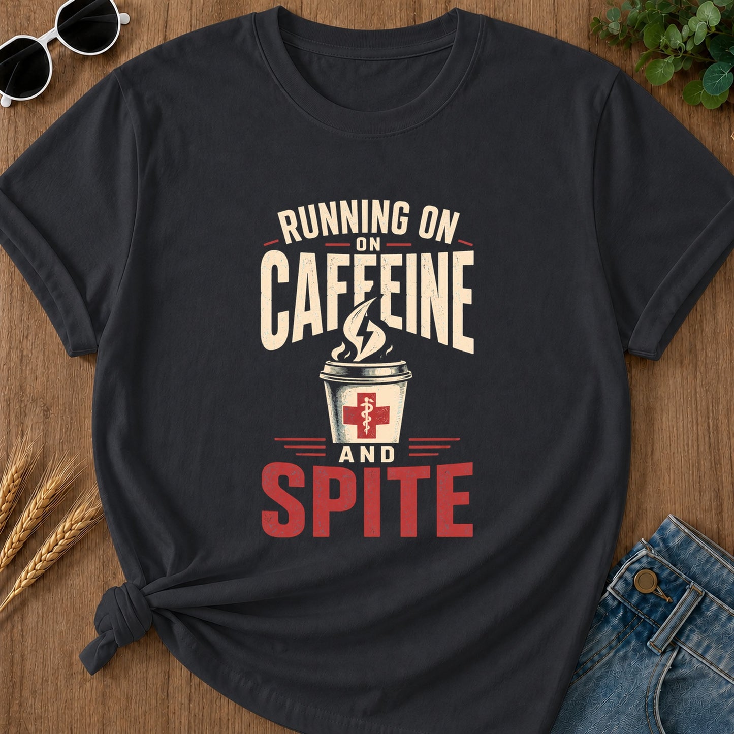 Running Caffeine Spite T-Shirt - Graphite