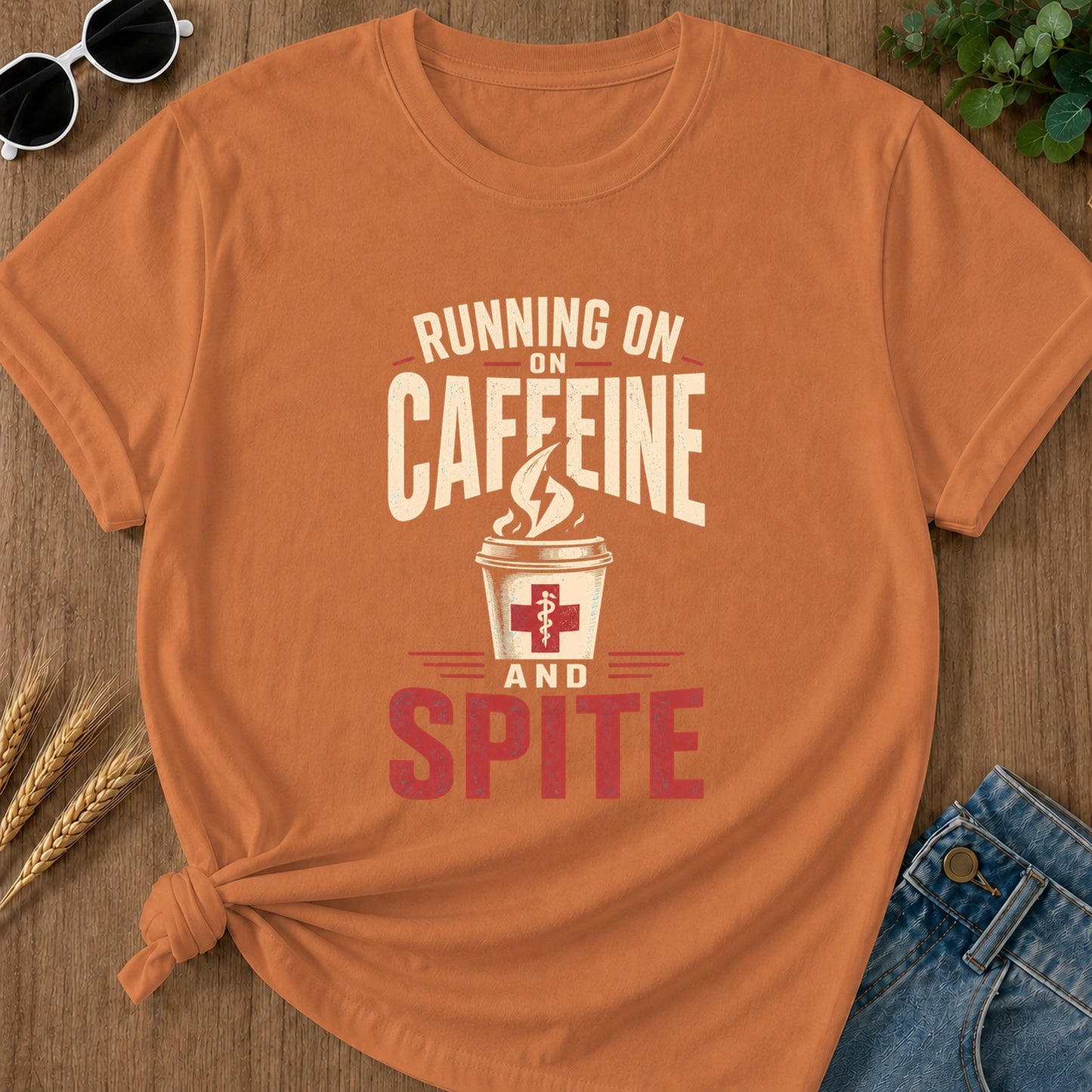 Running Caffeine Spite T-Shirt - Yam