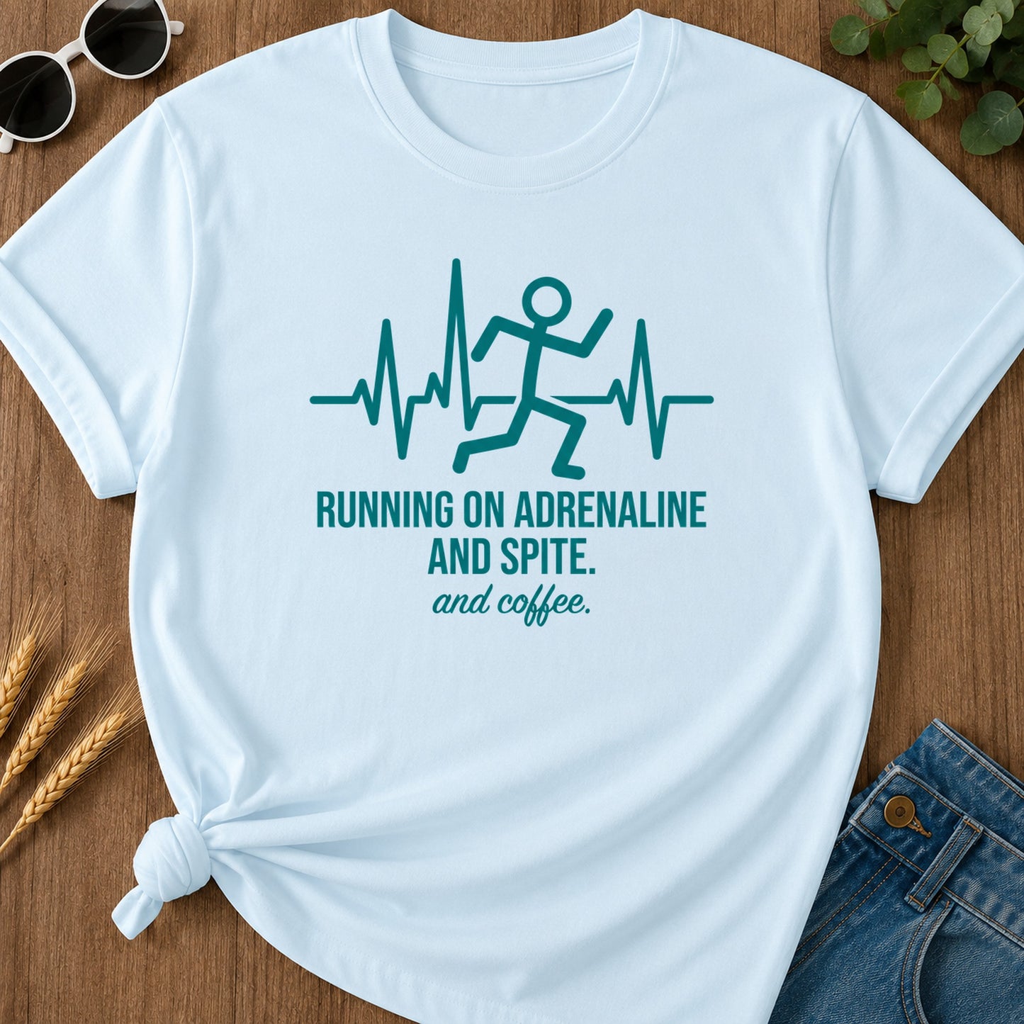 Running On Adrenaline T-Shirt - Chambray
