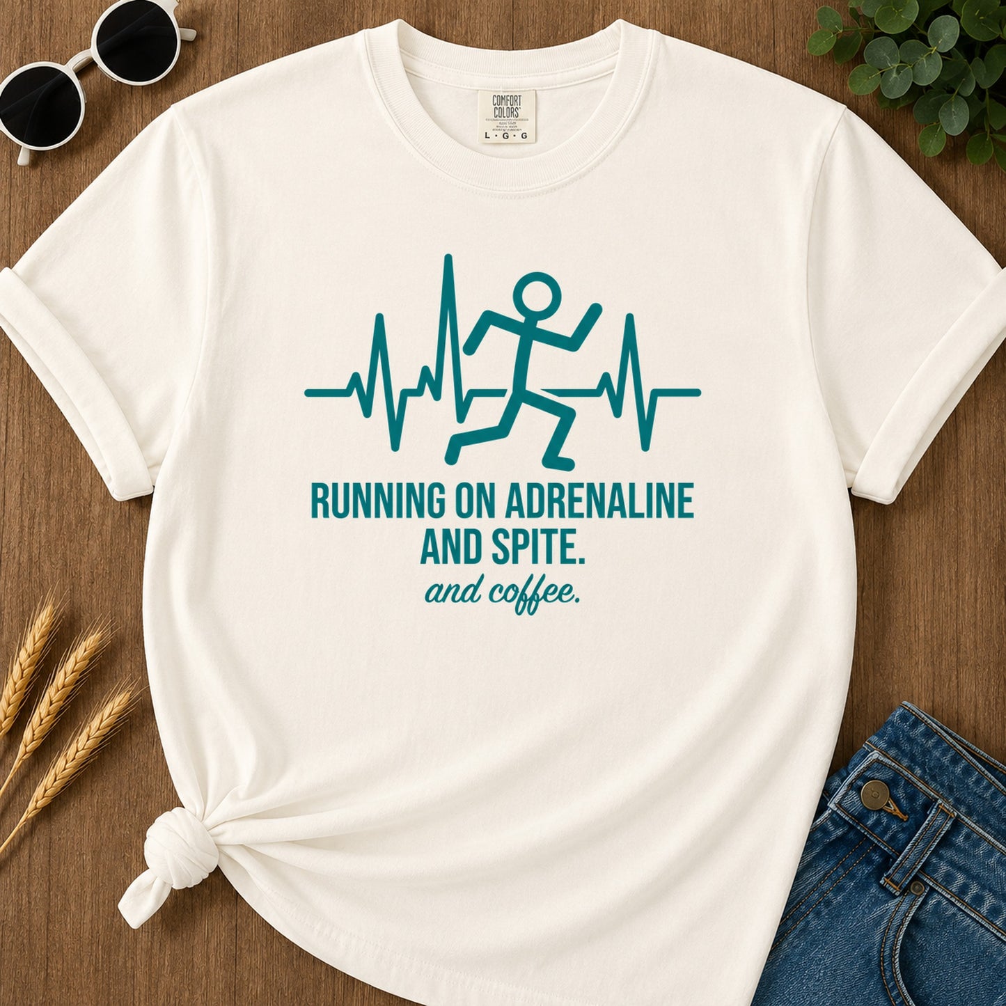 Running On Adrenaline T-Shirt - Ivory