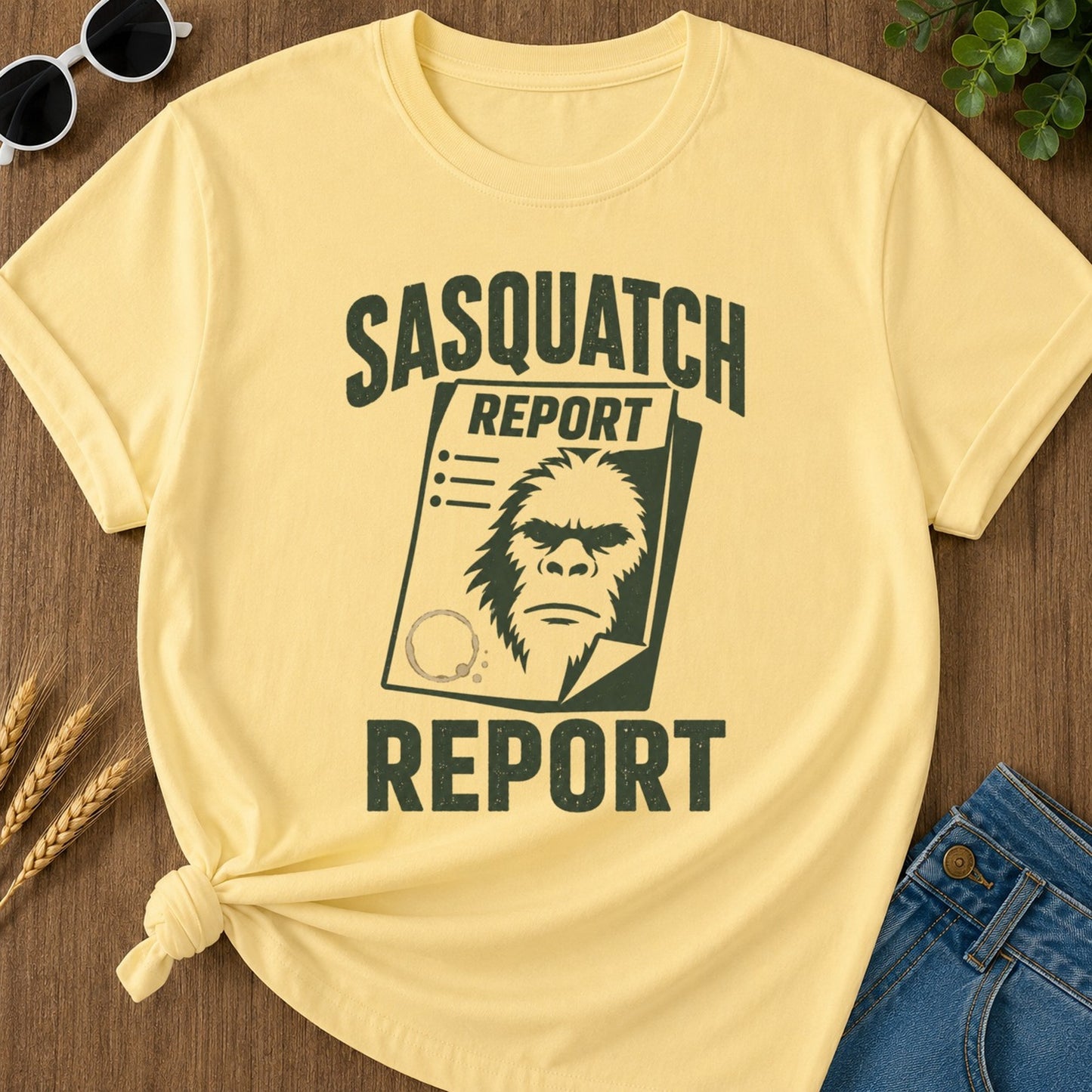 Sasquatch Report T-shirt - Butter Mockup