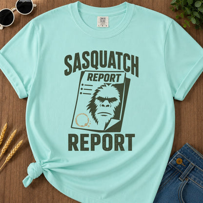 Sasquatch Report T-shirt - Chalky Mint Mockup