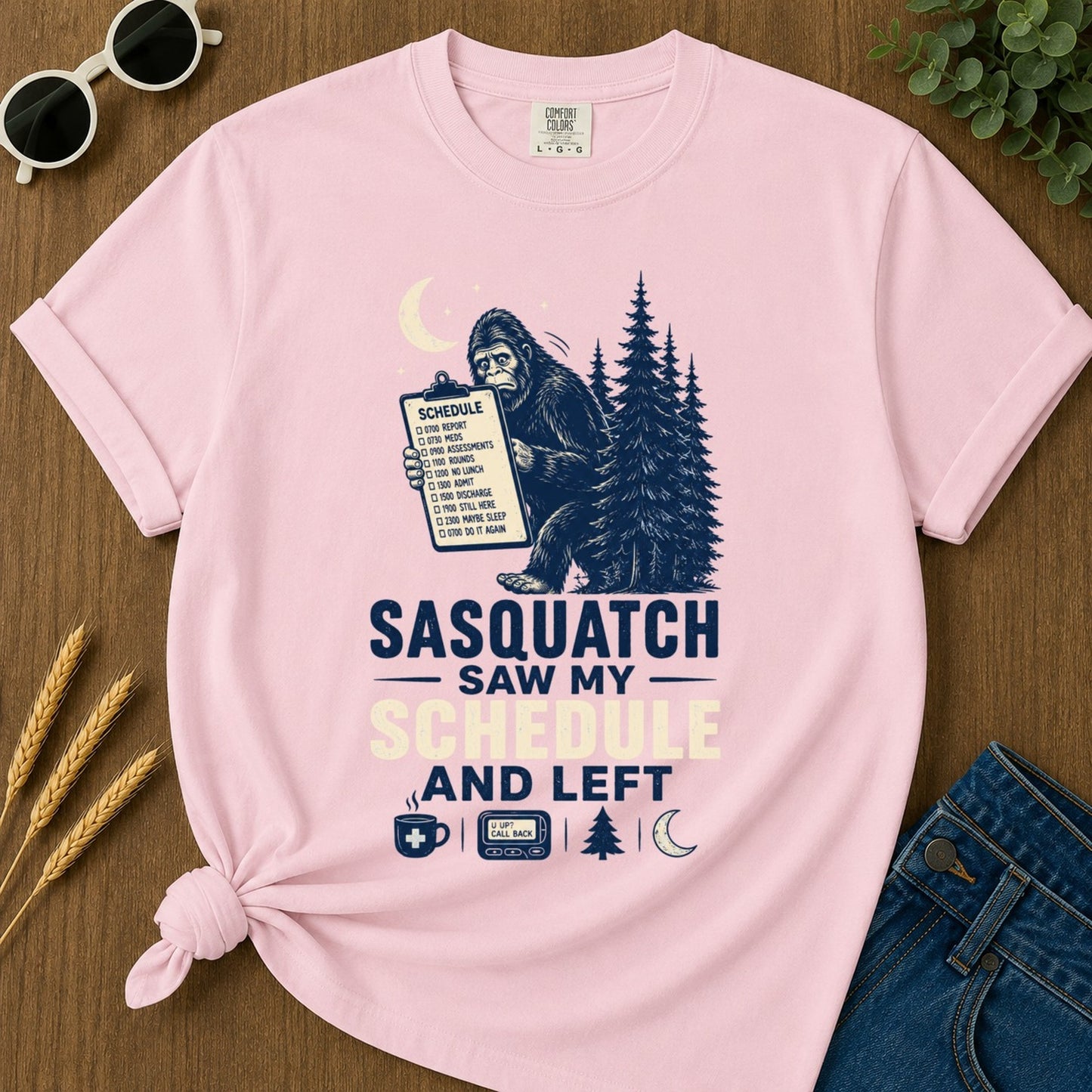 Saw My Schedule T-shirt - Blossom Mockup
