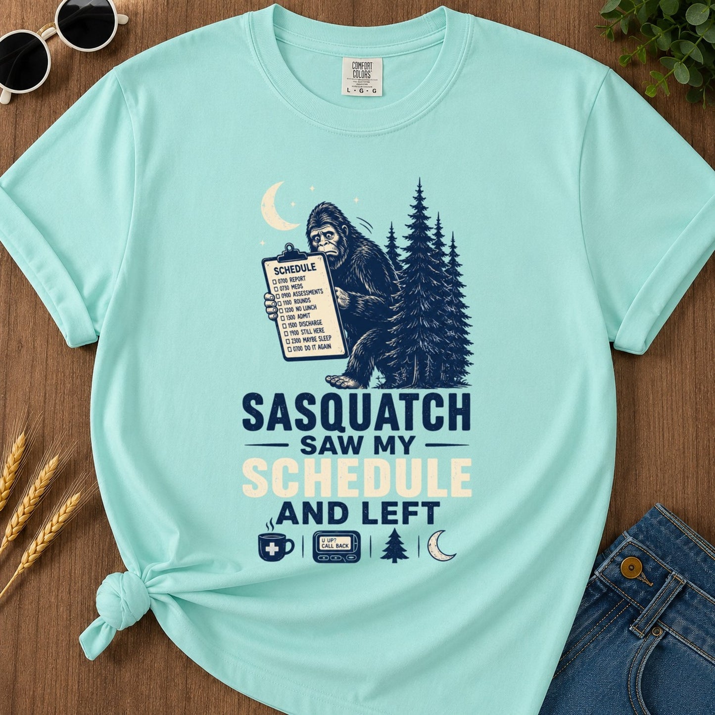 Saw My Schedule T-shirt - Chalky Mint Mockup