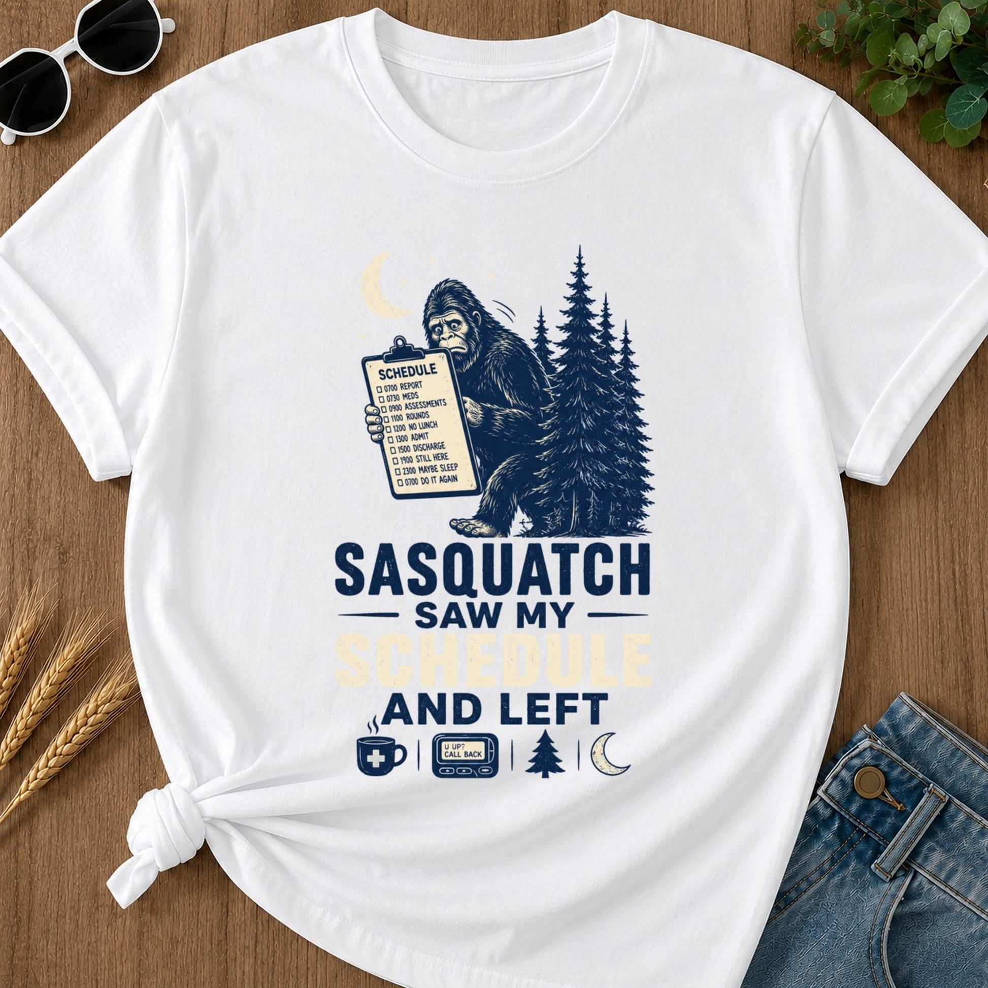 Saw My Schedule T-shirt - White Mockup