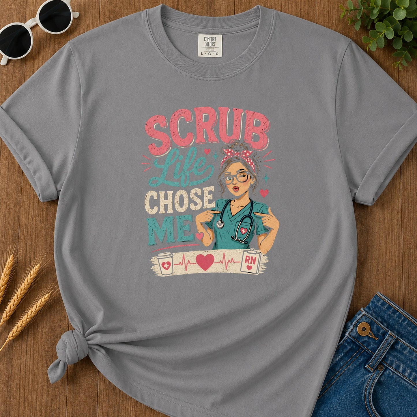 Scrub Life Chose Me T-Shirt - Grey
