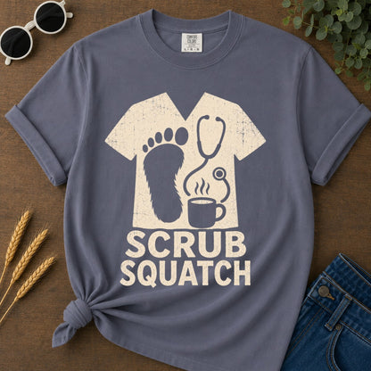 Scrub Squatch T-shirt - Navy Mockup