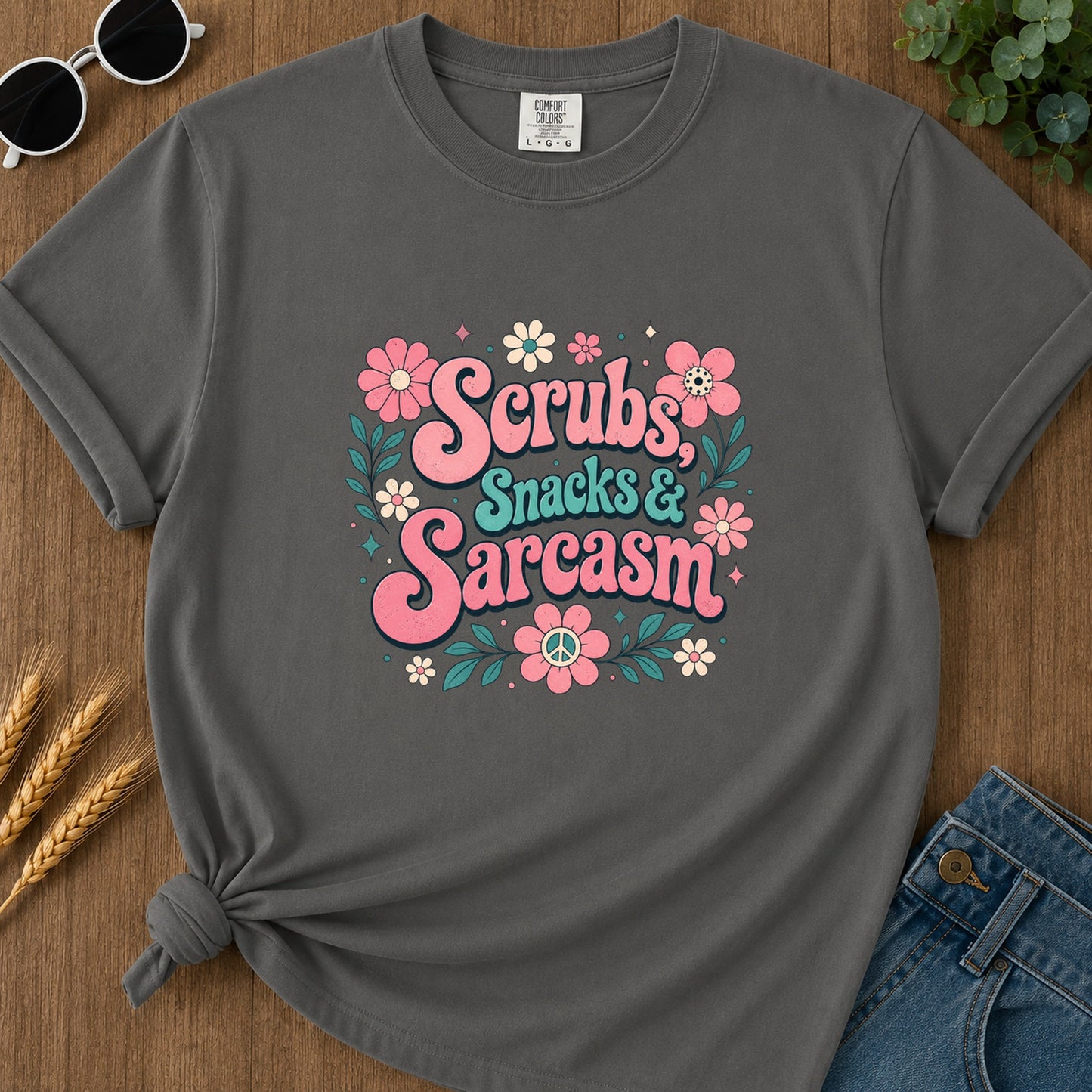 Scrubs Snacks Sarcasm T-Shirt - Pepper
