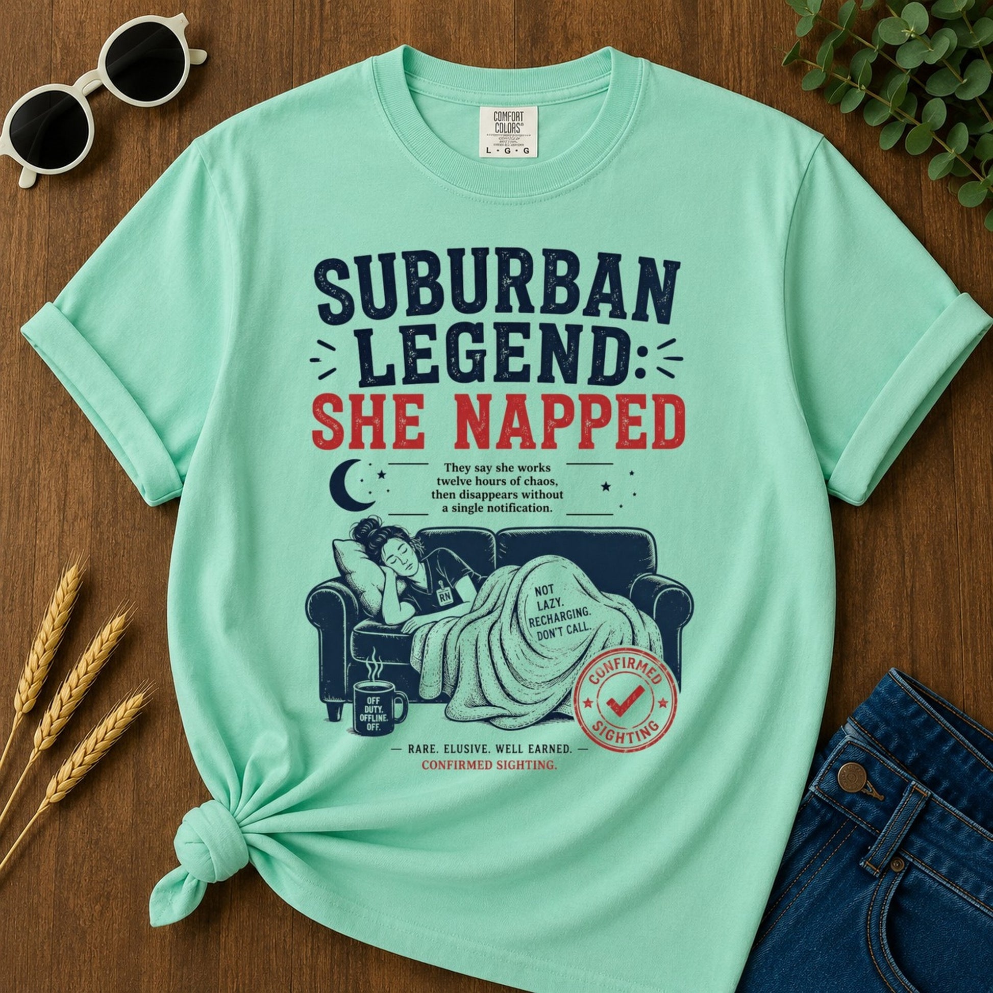 She Napped T-shirt - Island Reef Mockup