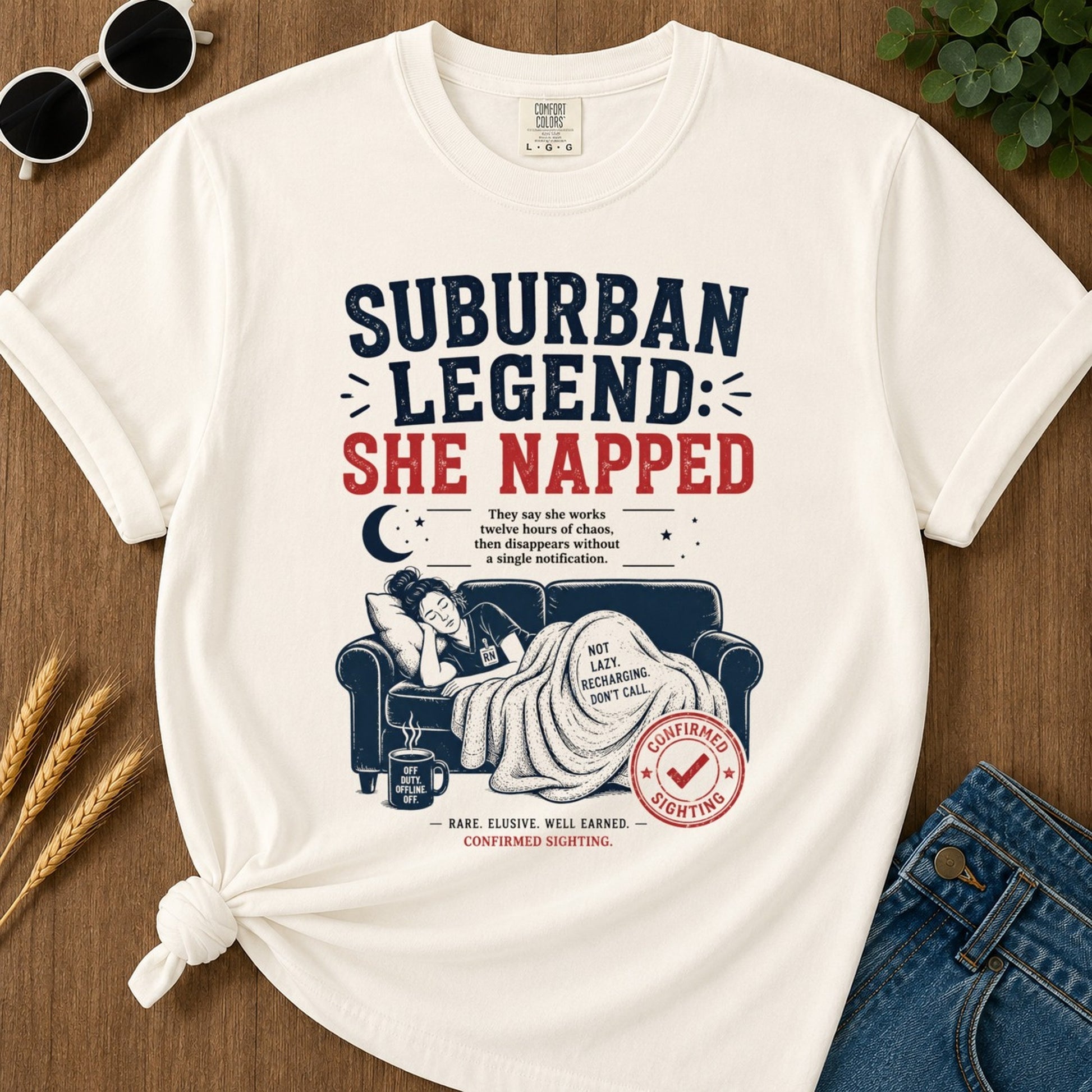 She Napped T-shirt - Ivory Mockup