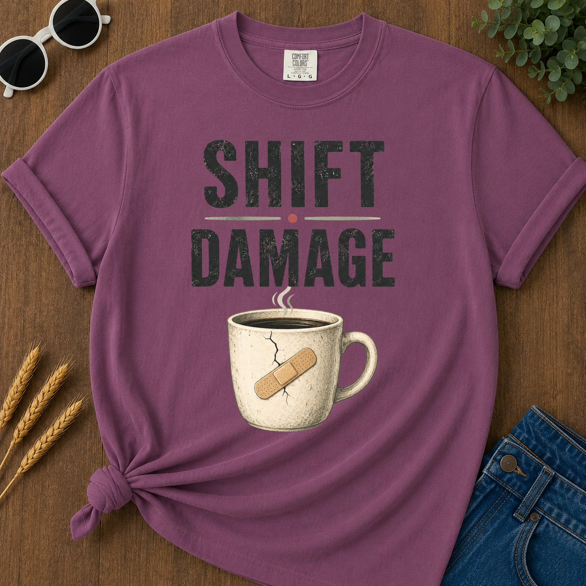 Shift Damage T-Shirt - Berry