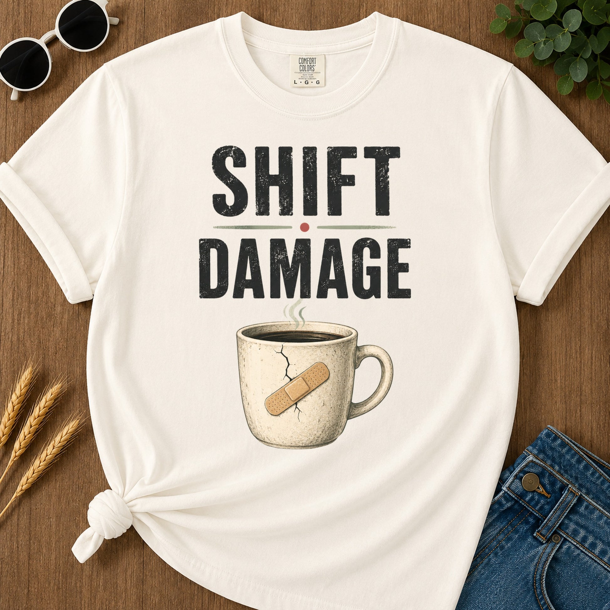 Shift Damage T-Shirt - Ivory