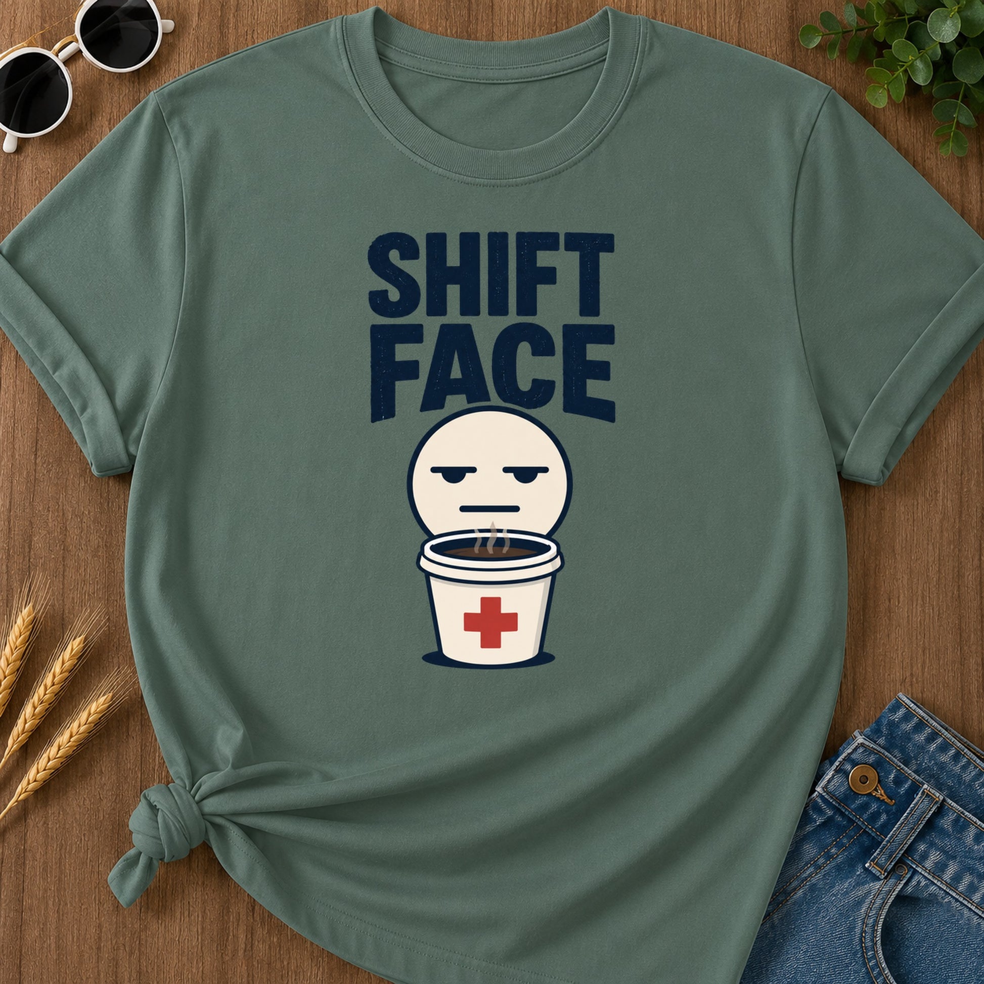 Shift Face T-Shirt - Blue Spruce