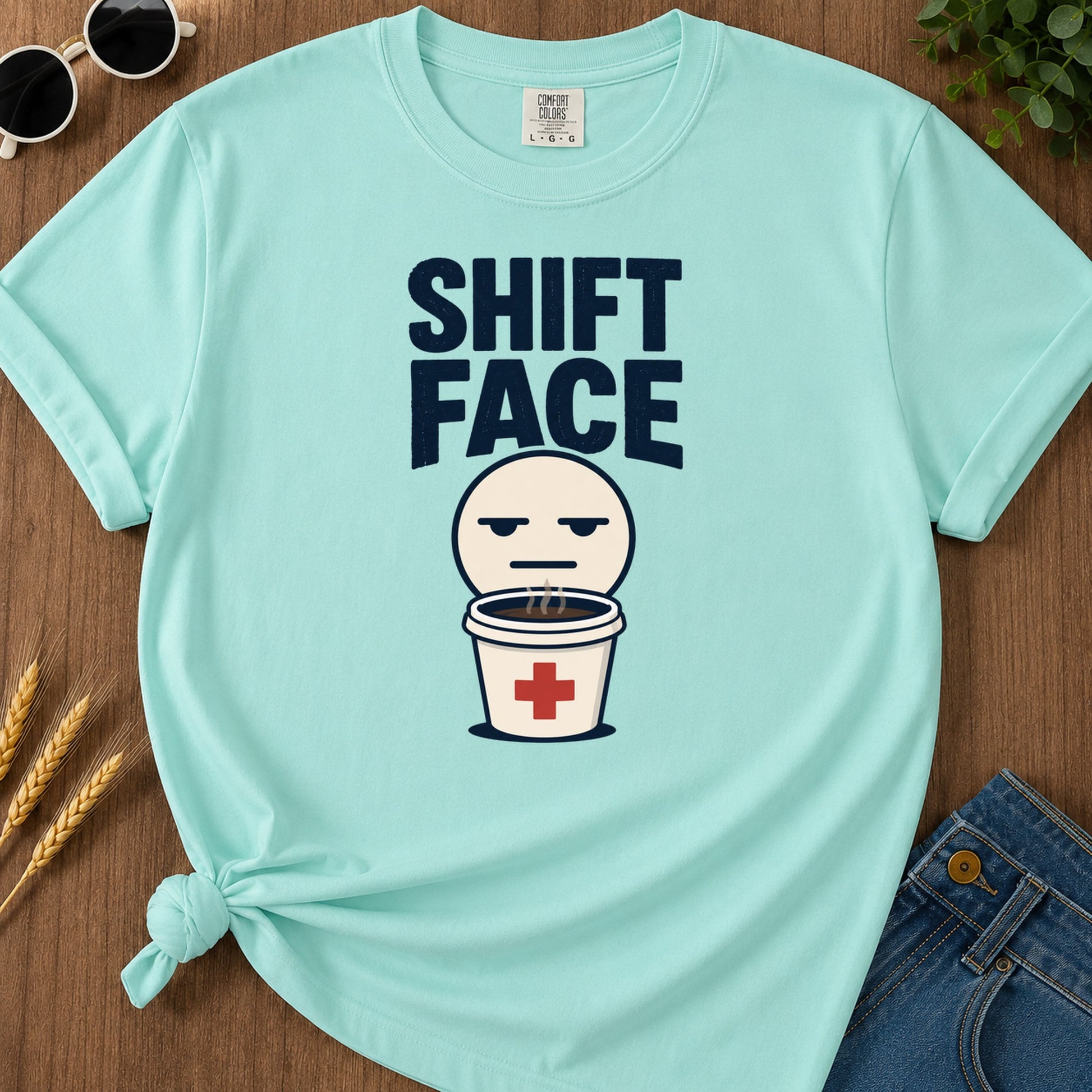 Shift Face T-Shirt - Chalky Mint