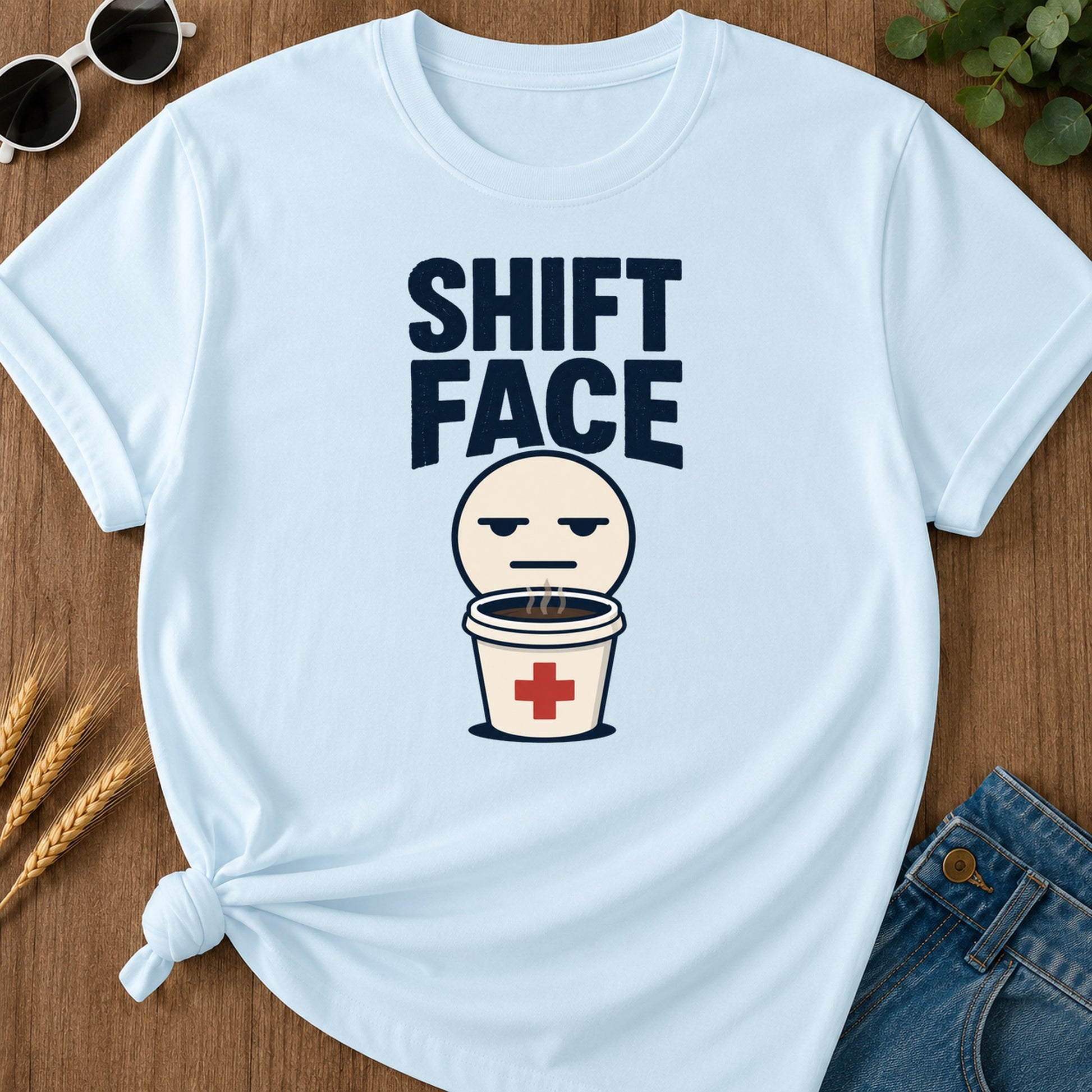 Shift Face T-Shirt - Chambray