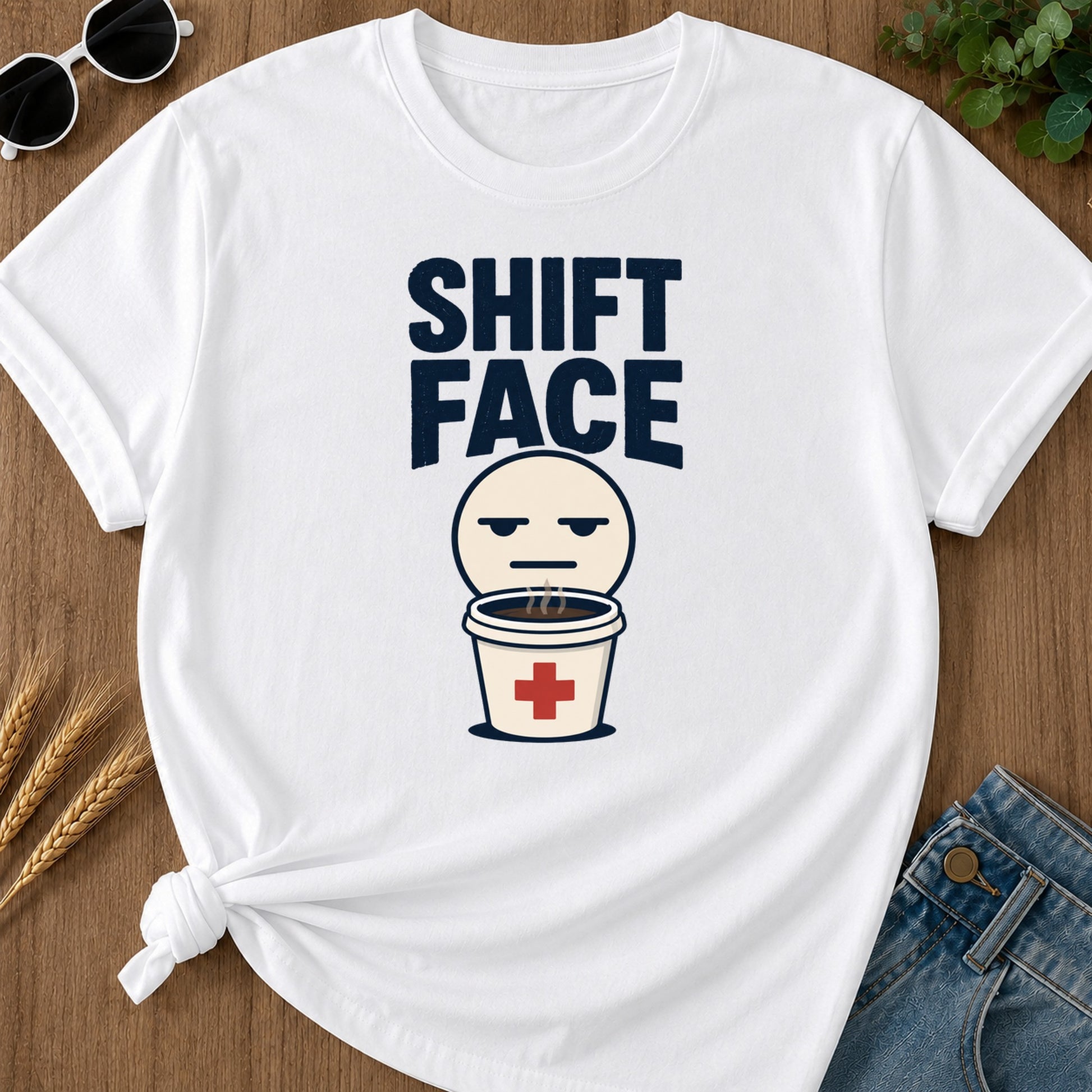 Shift Face T-Shirt - White