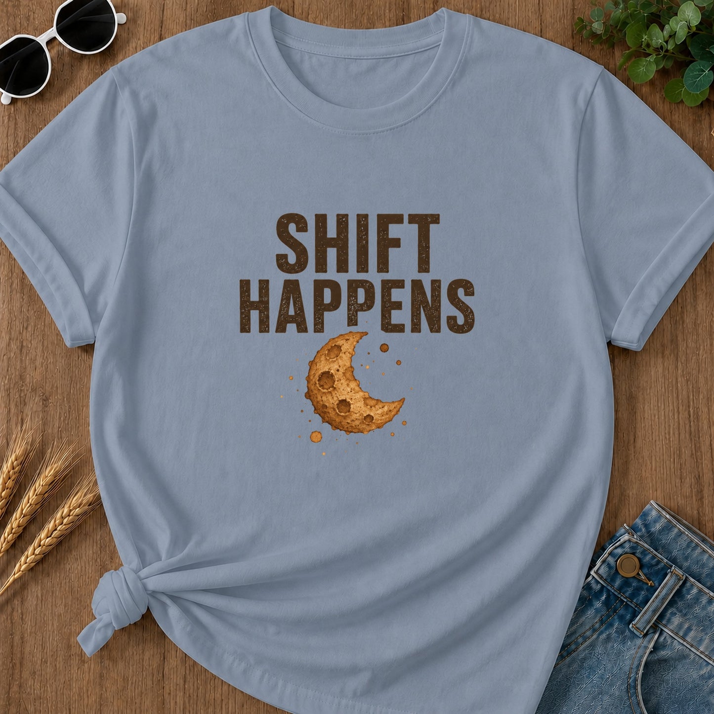 Shift Happens T-Shirt - Blue Jean
