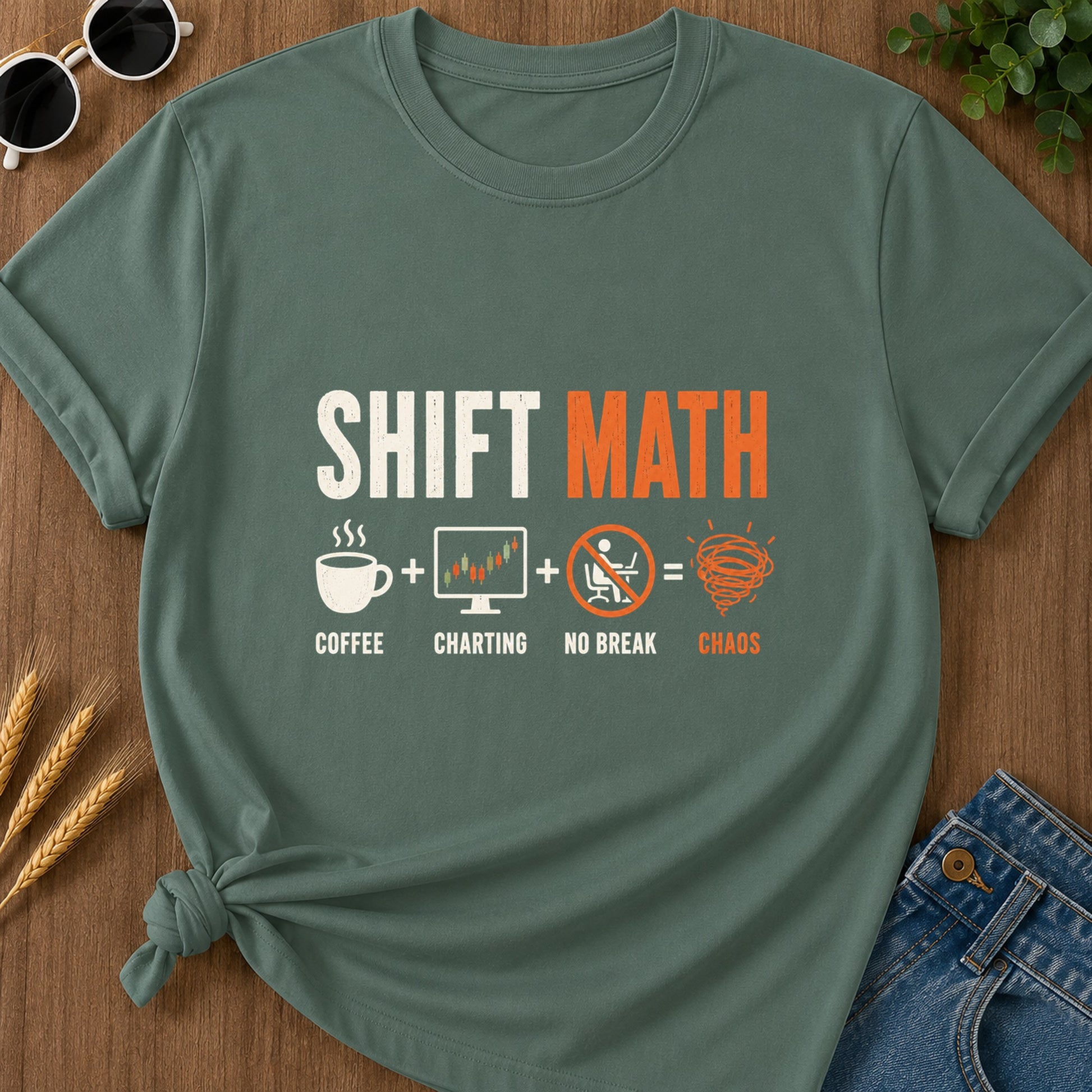 Shift Math T-Shirt - Blue Spruce