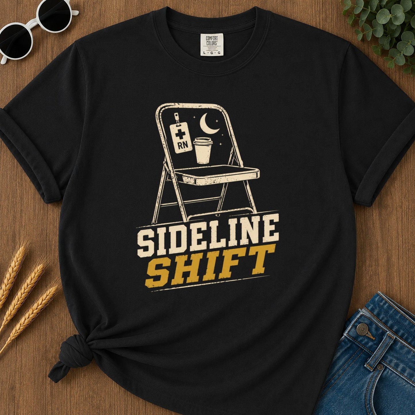 Sideline Shift T-shirt - Black Mockup