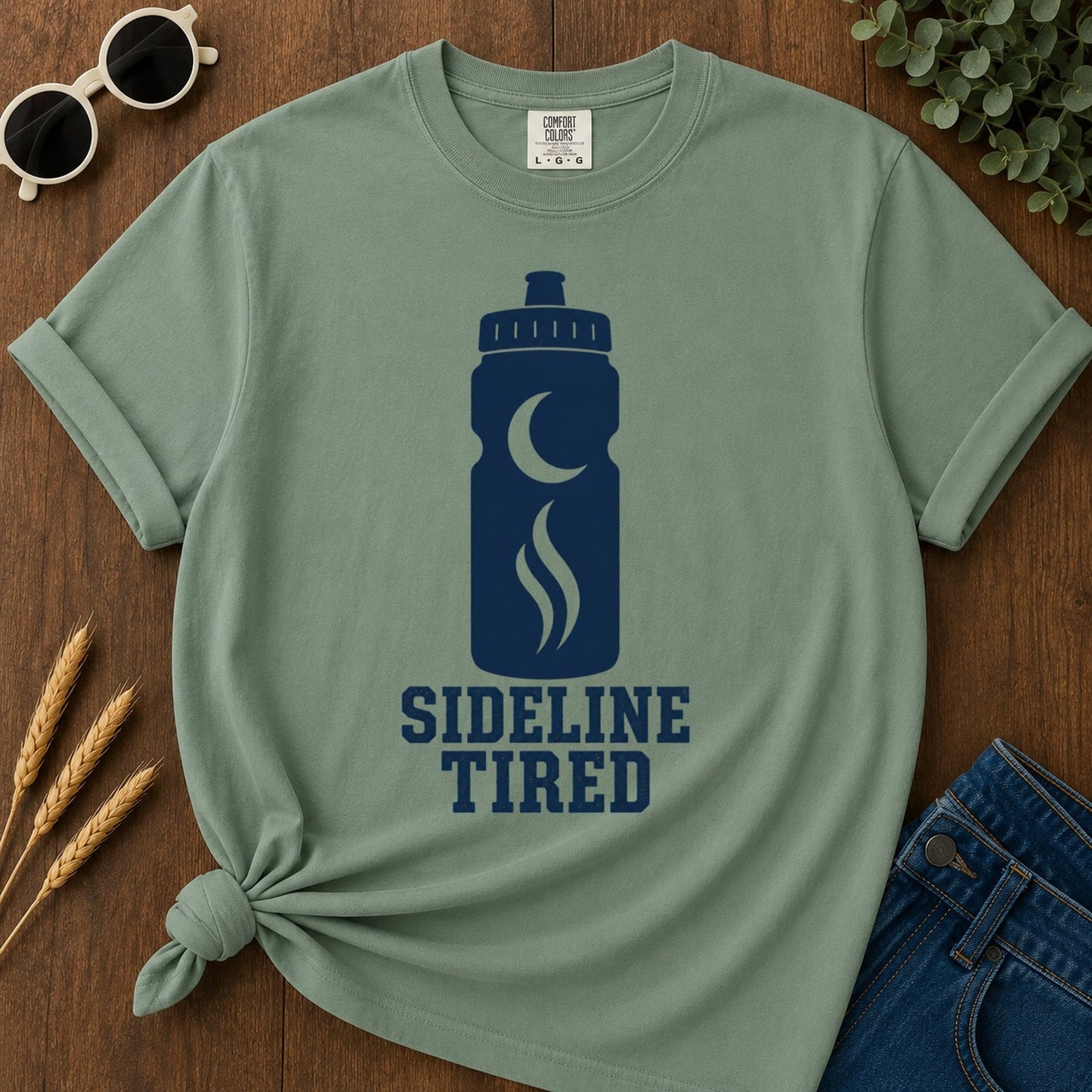 Sideline Tired T-shirt - Light Green Mockup