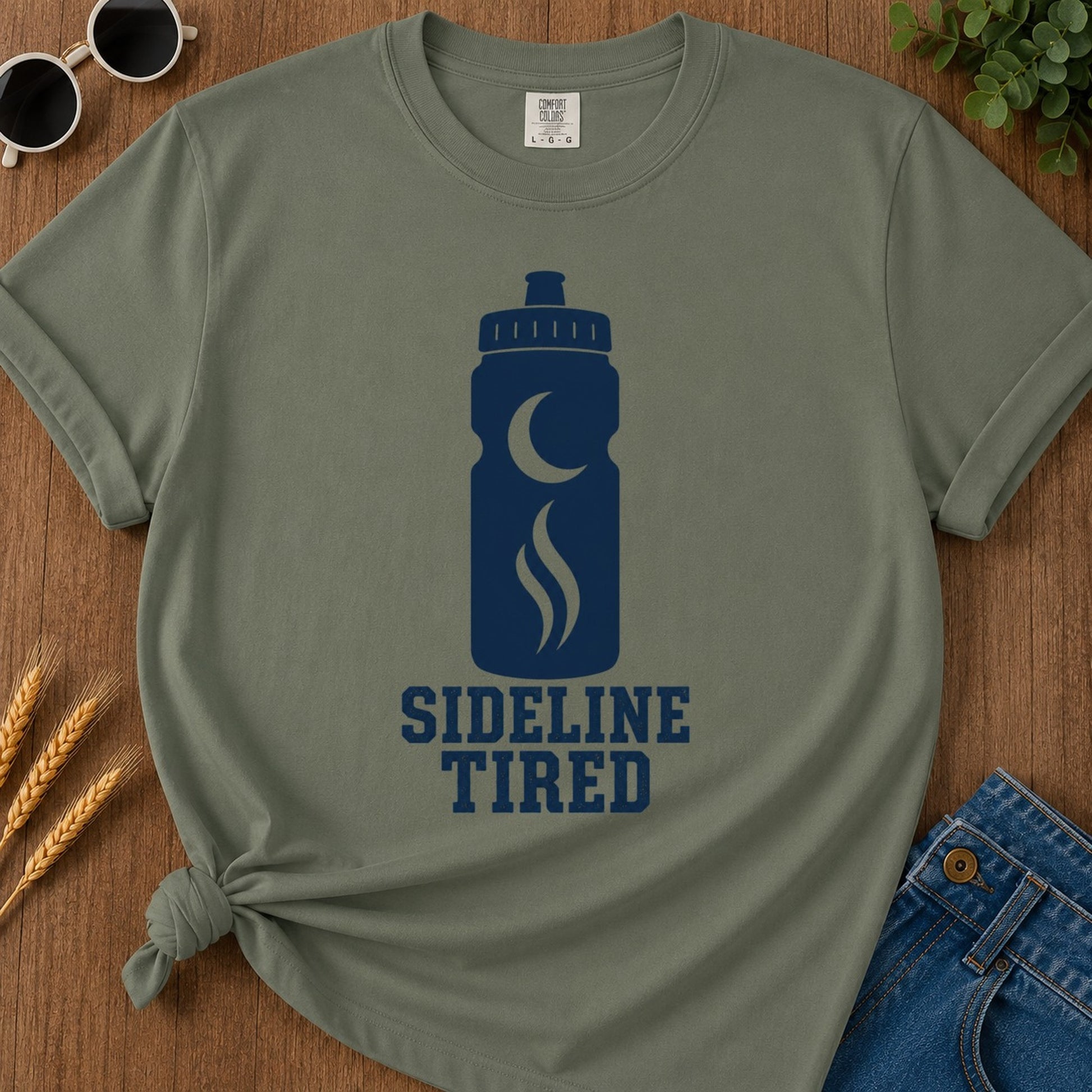 Sideline Tired T-shirt - Moss Mockup