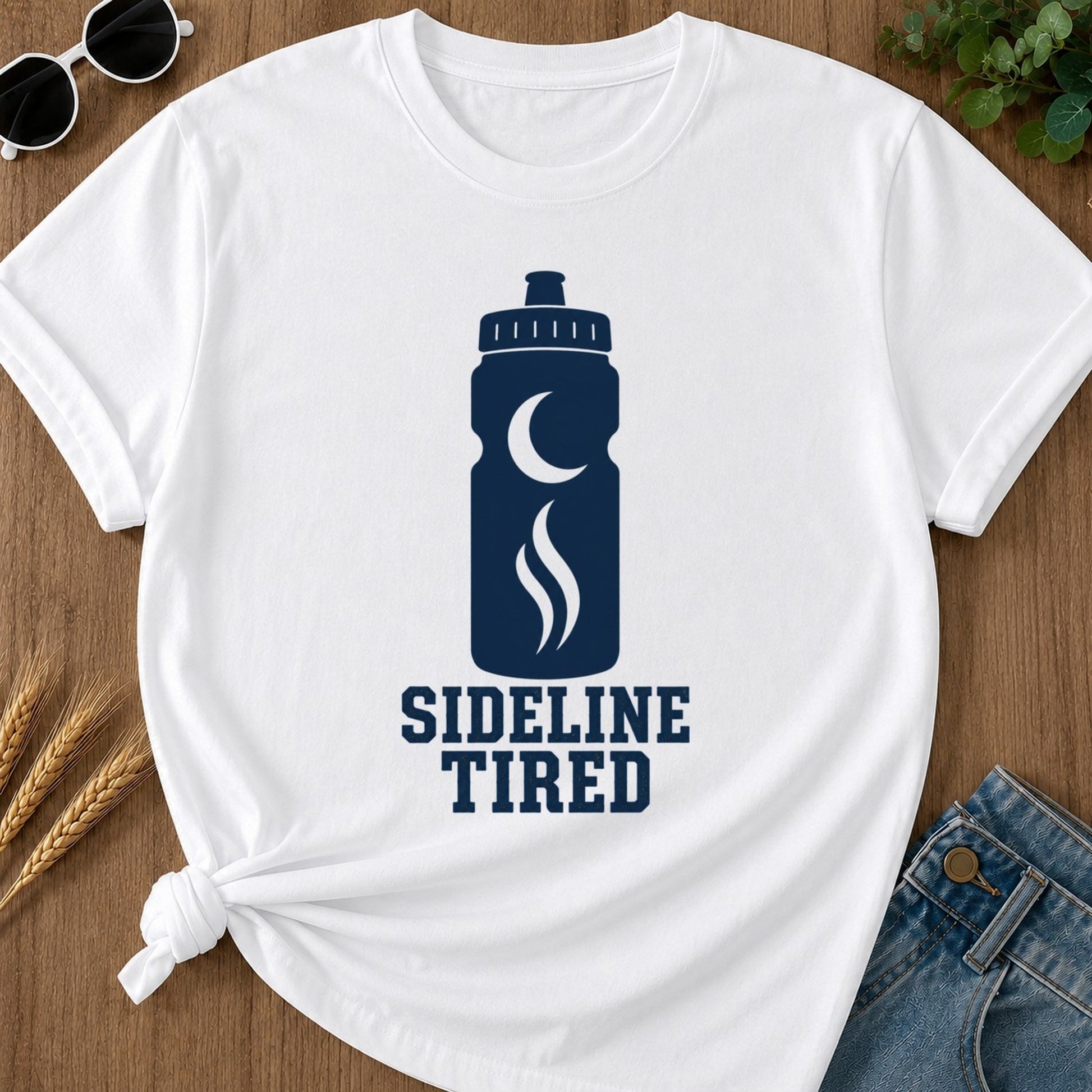 Sideline Tired T-shirt - White Mockup