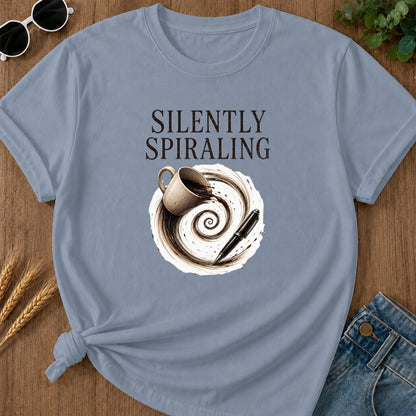 Silently Spiraling T-Shirt - Blue Jean