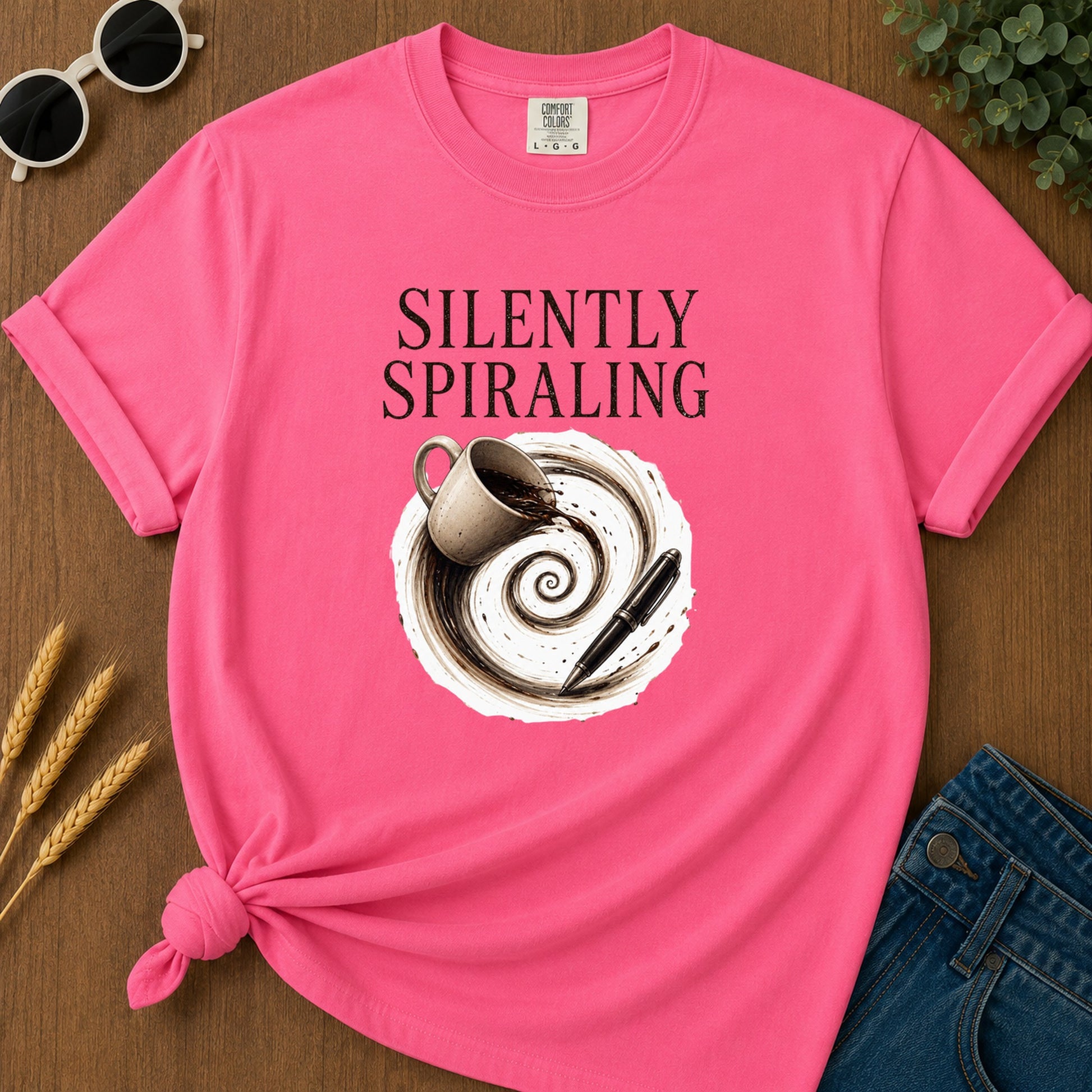 Silently Spiraling T-Shirt - Crunchberry
