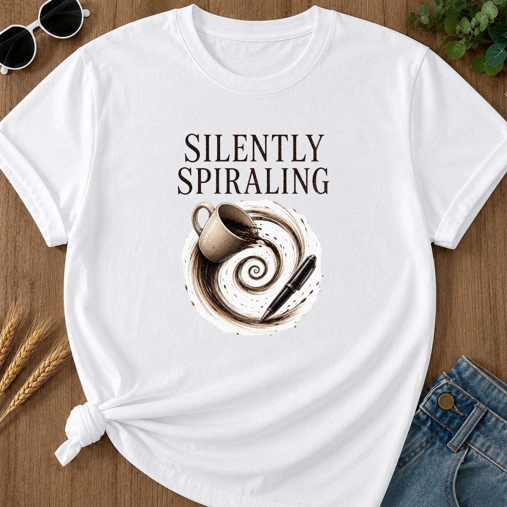 Silently Spiraling T-Shirt - White