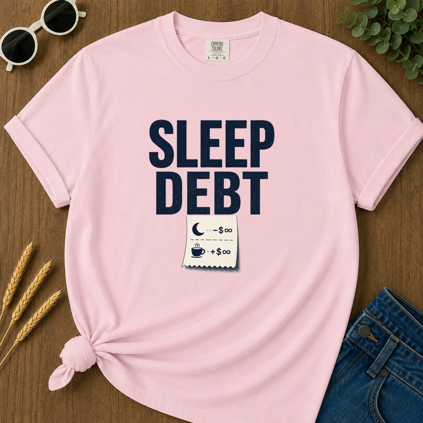 Sleep Debt T-Shirt - Blossom