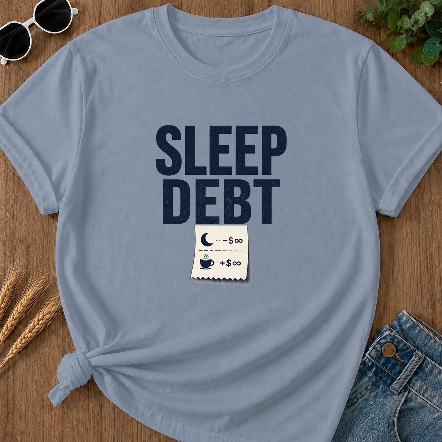 Sleep Debt T-Shirt - Blue Jean