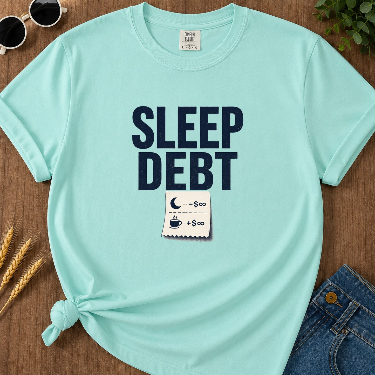 Sleep Debt T-Shirt - Chalky Mint