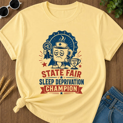 Sleep Deprivation Champion T-shirt - Butter Mockup