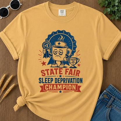 Sleep Deprivation Champion T-shirt - Mustard Mockup
