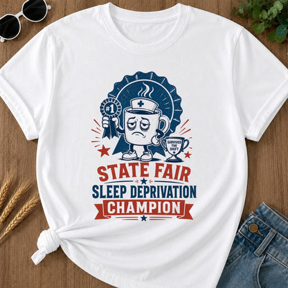 Sleep Deprivation Champion T-shirt - White Mockup
