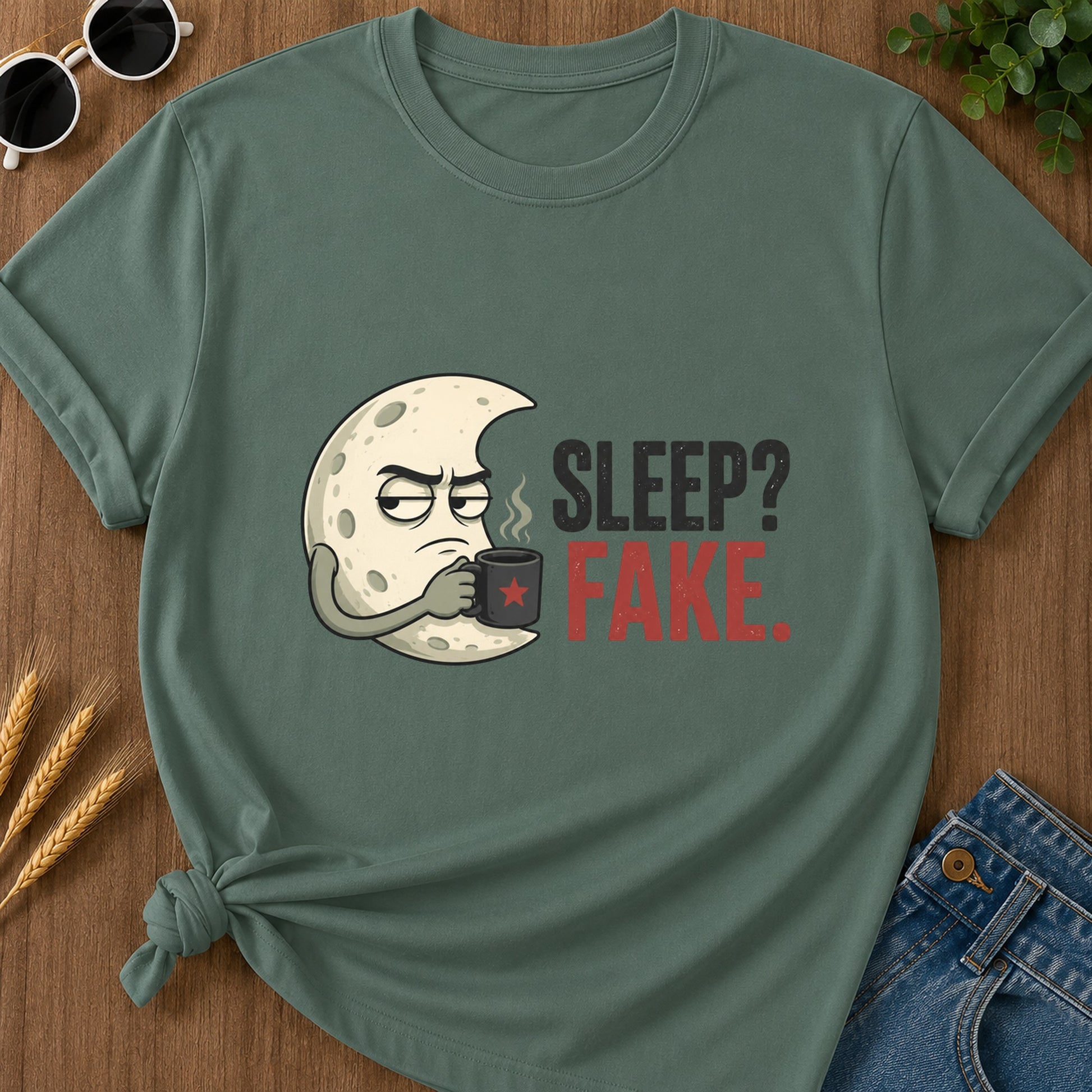Sleep Fake T-Shirt - Blue Spruce